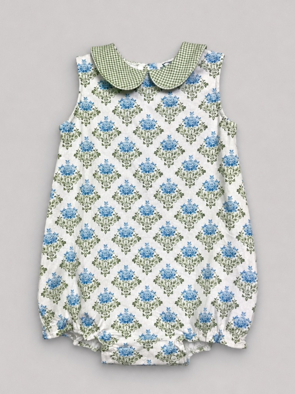 Southern Taters Blue Floral Bubble with Peter Pan Collar NWT 4T